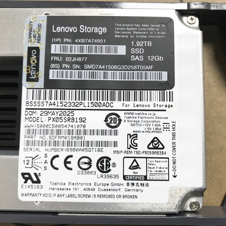 Original Lenovos PX05SRB Series Server Solid State Drive PX05SRB192 2.5 Inch 12Gbs SAS Interface 960G 1.92TB 3.84TB SSD