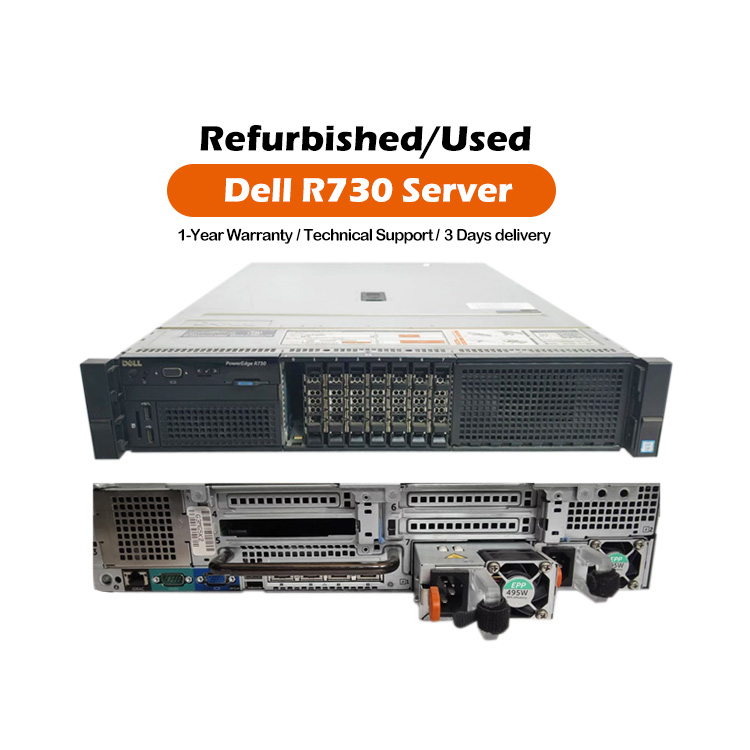 Hot 2.5" 3.5" Double E5-2600 V3 V4 Processor DDR4 Dells EMC Poweredge R730 Used Refurbished 2u Rack Server with 1 Year Warranty
