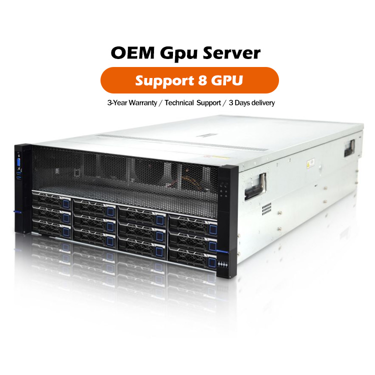 Hot Sale AMD EPYC 9004/9005 Deepseek Ai Server 4U Inteligencia Artificial Dual Width 8 GPU Video Server Rack
