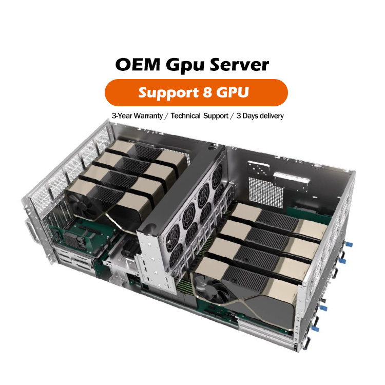 OEM AMD EPYC 9004/9005 Processor AI Inference Server 4U 7U Deepseek 8 GPU Stock 4U 7U Deepseek 8 GPU In-stock OEM 8 GPU Server