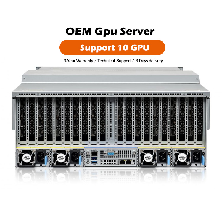 Deep Learning OEM 1st/2nd Intel Xeon Processor Deepseek R1 Ai Server Customized 4U 10 GPU Server AI Inference Server Rack