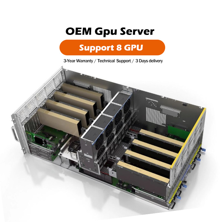 New Arrivals 7U AMD Epyc 7002/7003 Cpu Deepseek Ai Nvi Dia Server OEM 8 GPU Artificial Intelligence Inference Server Rack