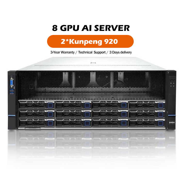 OEM Huaweis Kunpeng 920 Processor 4U Deepseek R1 AI Server 8 GPU AI Inference Gpu Video Server 3-Year Warranty
