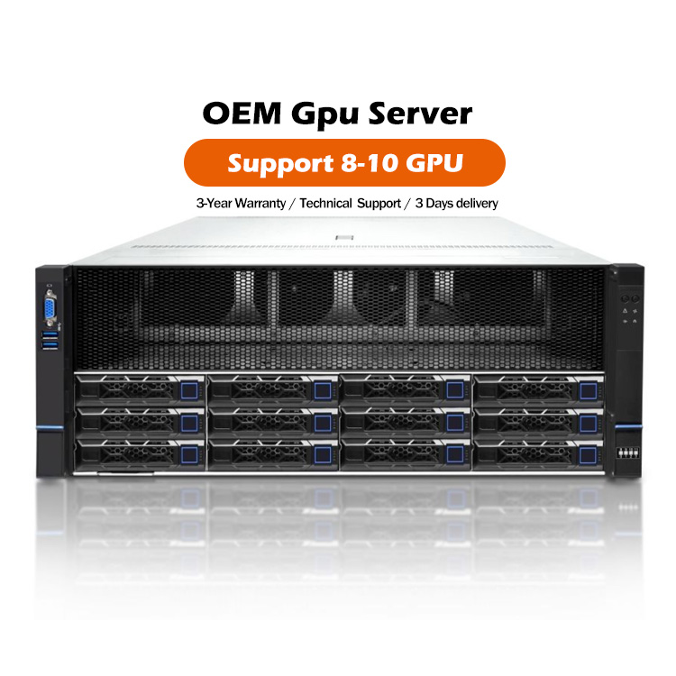 High Quality 4th/5th Intel Xeon Processor Deepseek R1 AI Server OEM Customized 4U Double Width 8 10 GPU AI Inference Server Rack