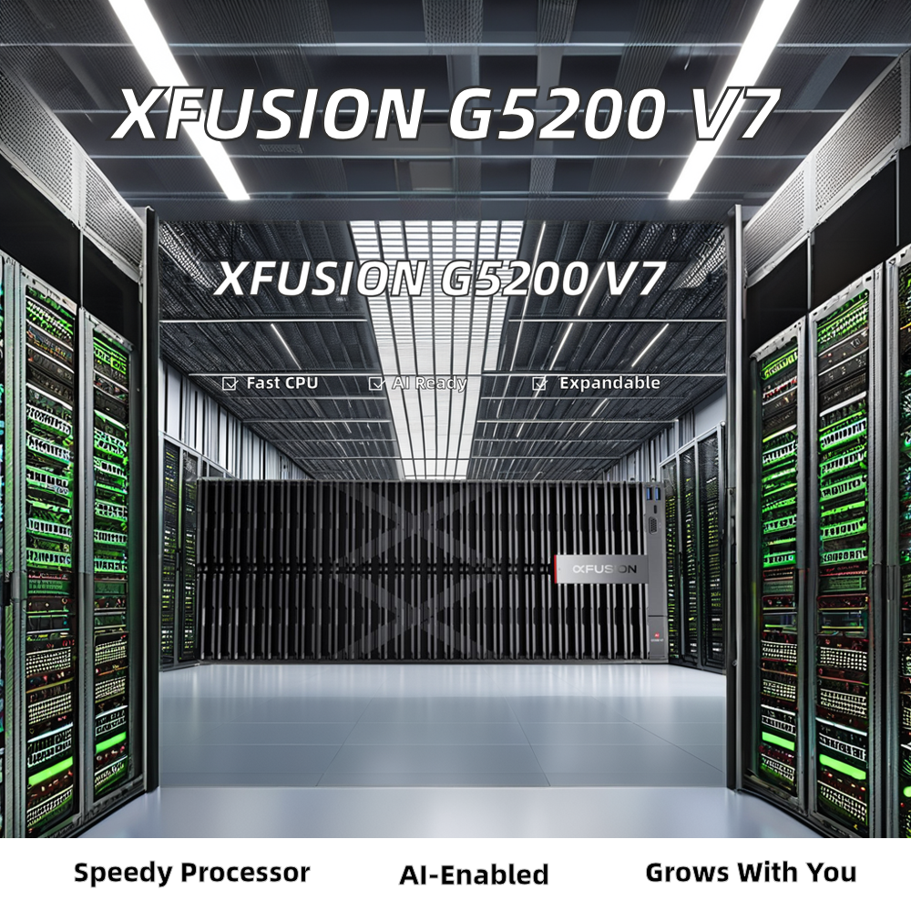 Intel Xeon 4U DDR5 4 Dual Width GPU 10 Single Width GPU Huaweis FusionServer G5200 V7 Training Reasoning Video AI GPU Server