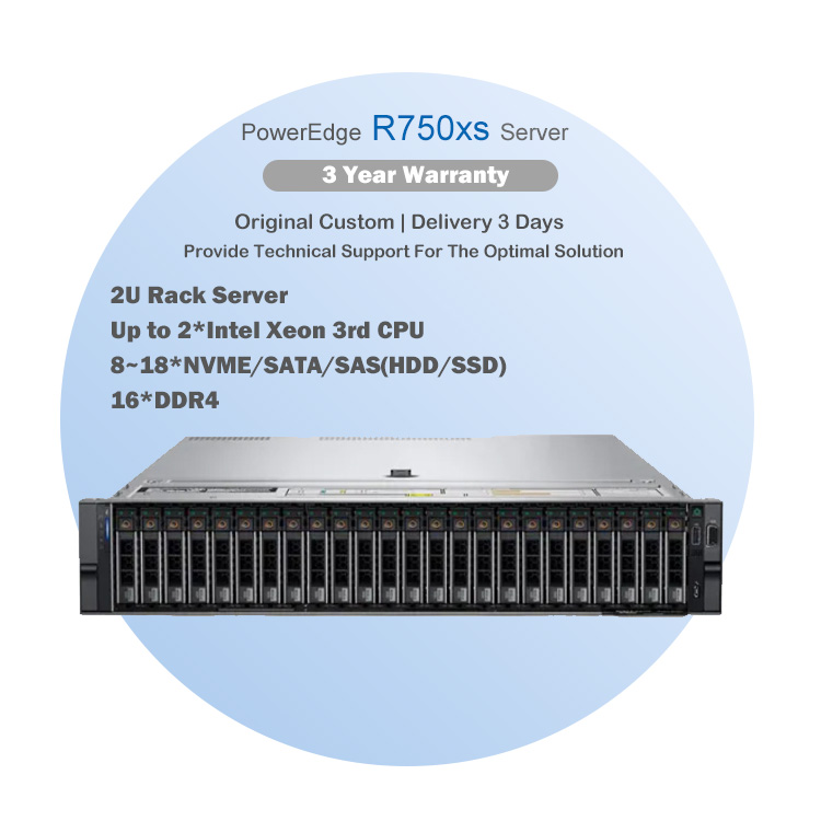 Wholesale Customize 2U Dells EMC PowerEdge R750xs Virtualization VDI Deepseek Computer Rack Storage Server Price