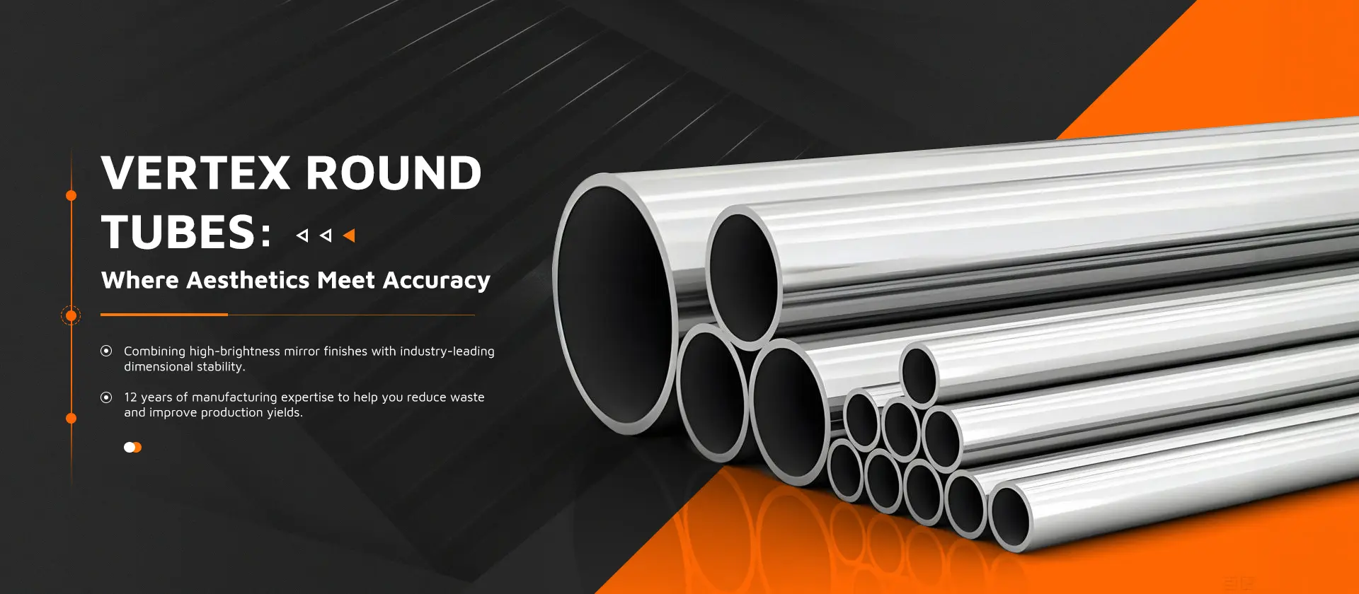 Square and special shaped stainless steel tubing stock at VertexFlow warehouse