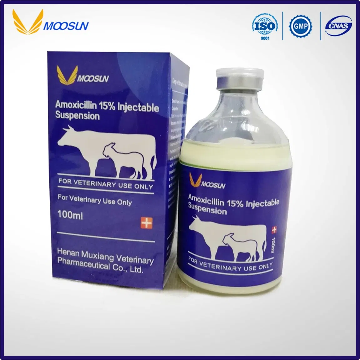 Veterinary Medicine Amoxicillin Injectable Suspension 15% for Animal