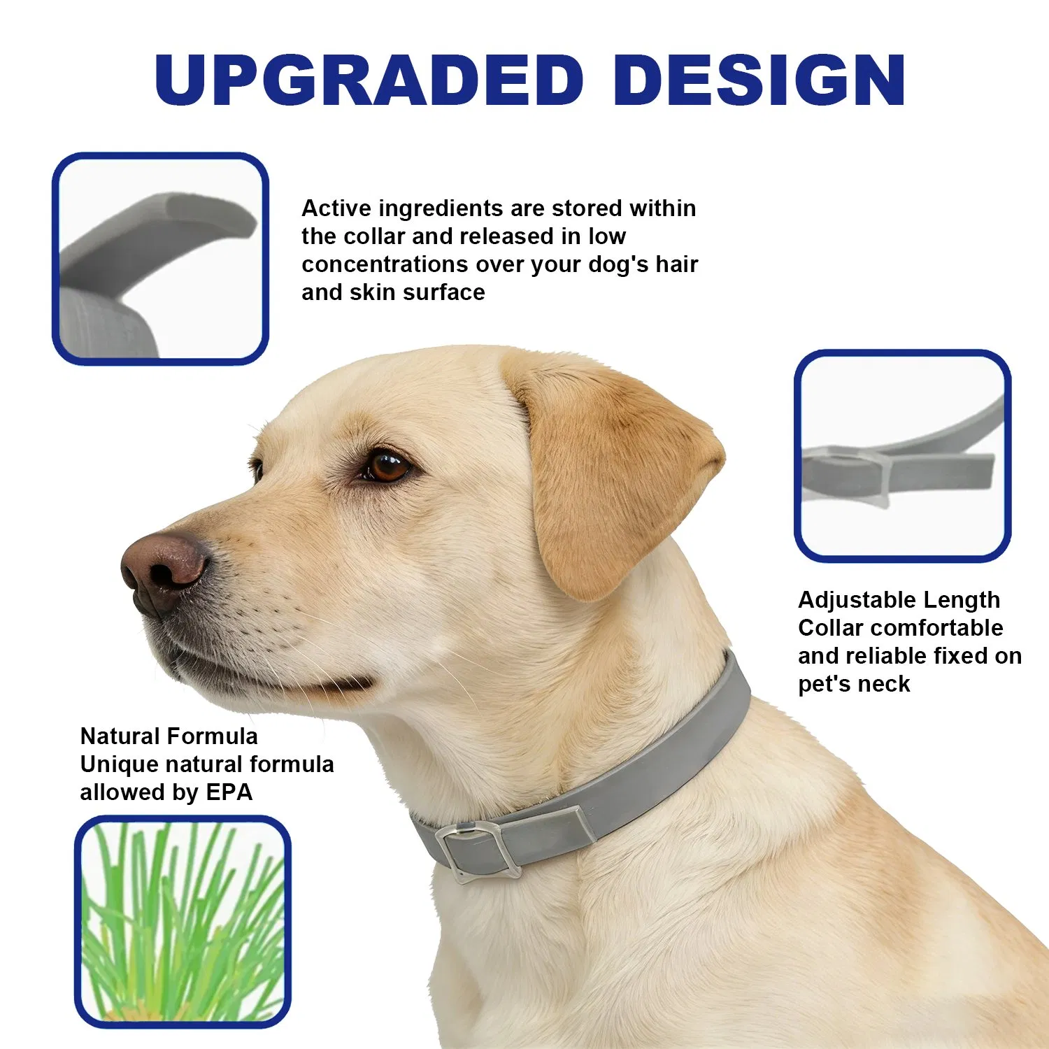 Waterproof Essential Oil Tick &amp; Flea Collar for Medium Dogs, 4-Month Long-Lasting Protection, Adjustable Outdoor Flea Control Collar