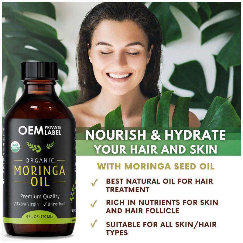 Organic 800mg Moringa Leaf Liquid Drops Raw Moringa Supplement with Supergreens Wheatgrass Blend Oral Liquid Dosage