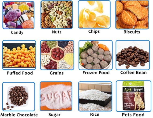 Nuts Sugar Rice Salt Grain Pet Food Granule Feed Beans Seed Potato Chips Popcorn Snacks Dried Fruit Vertical Packaging Machine