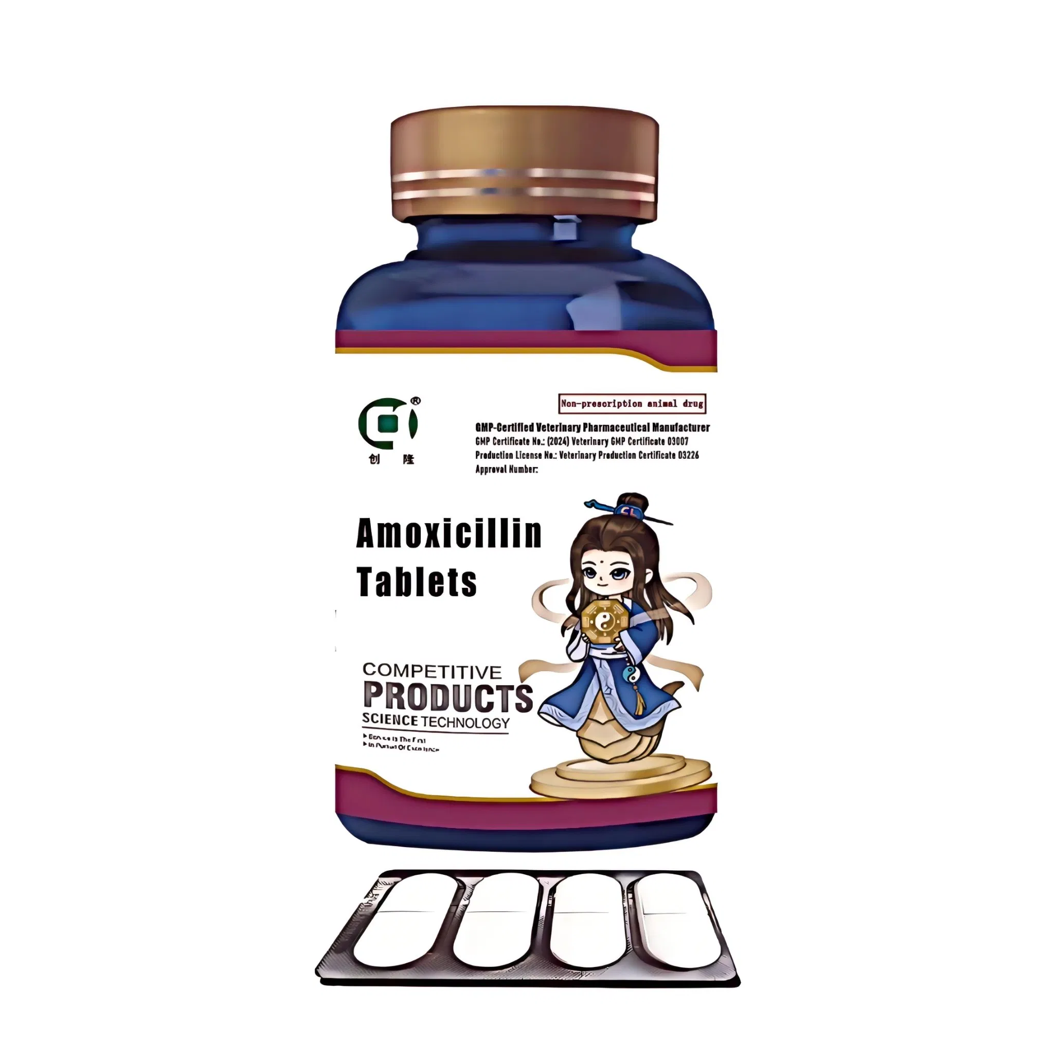 Amoxicillin Bolus Antibacterial Solution for Systemic Infections in Pets