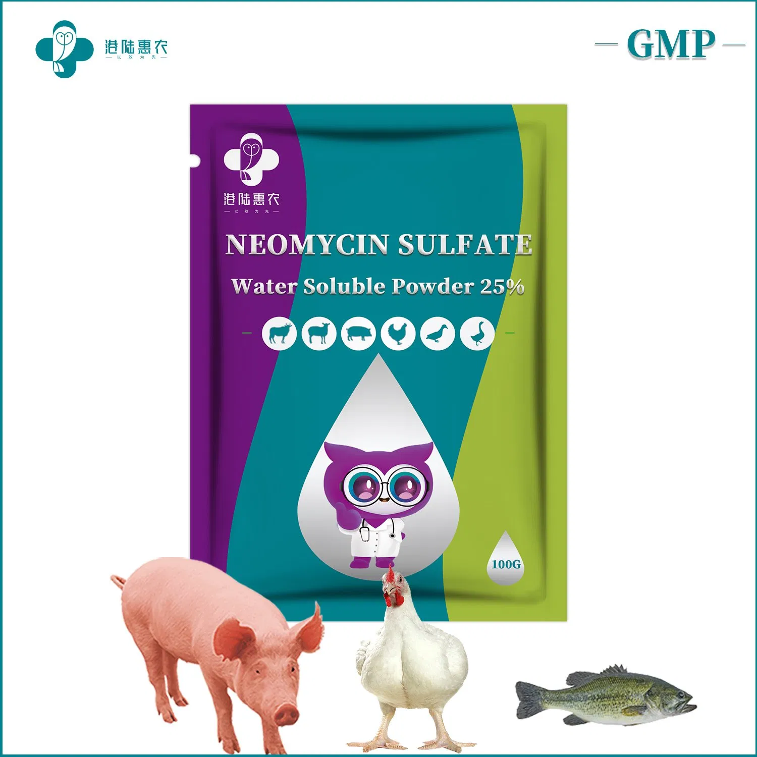 Cheap Price Pharmaceutical Raw Material Veterinary Synthetic Drugs Health &amp; Medicine Neomycin Sulfate Soluble Powder 20% 25% for Poultry and Livestock
