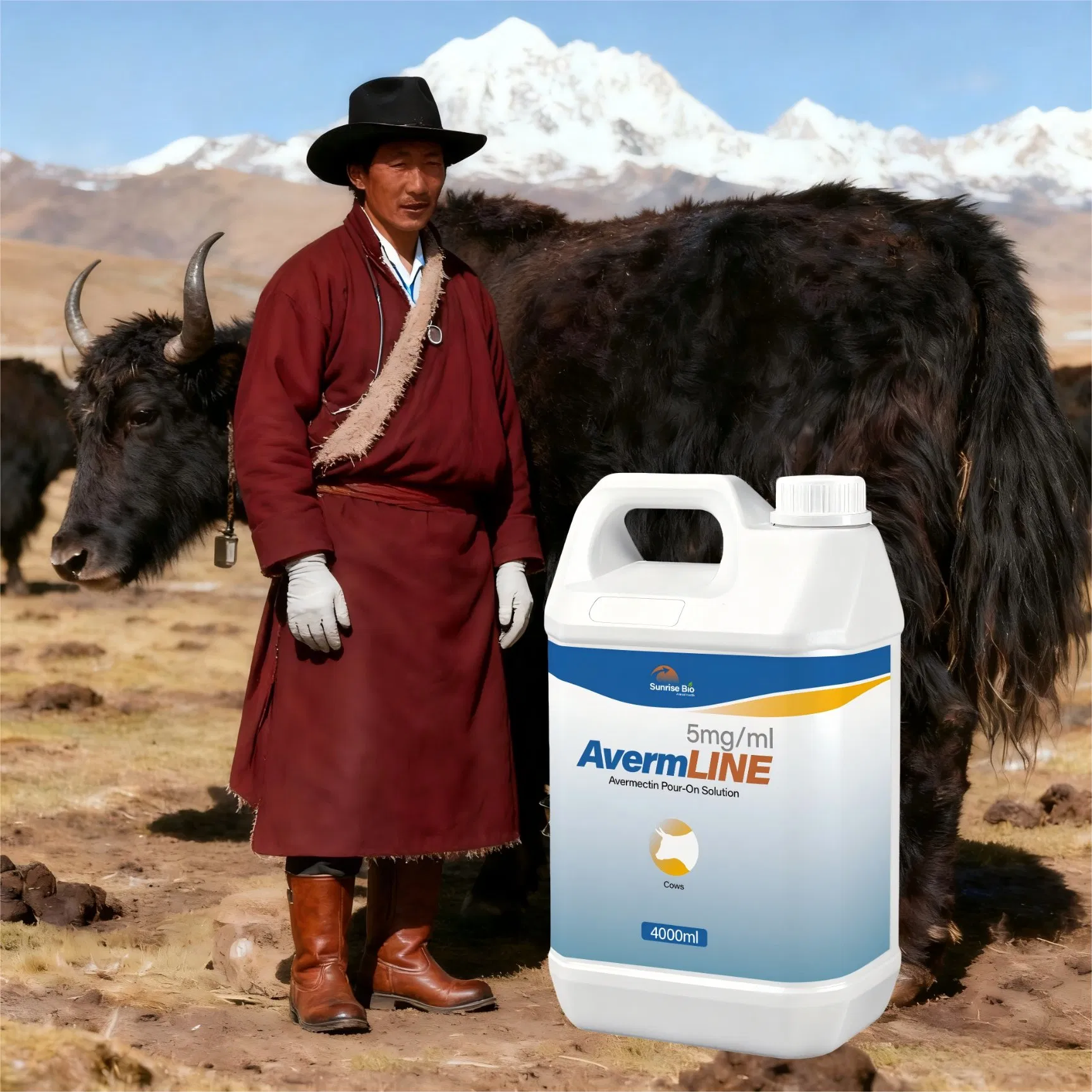 Veterinary Medicine Avermectin Pour-on Solution 5mg/Ml for Cattle Treatment