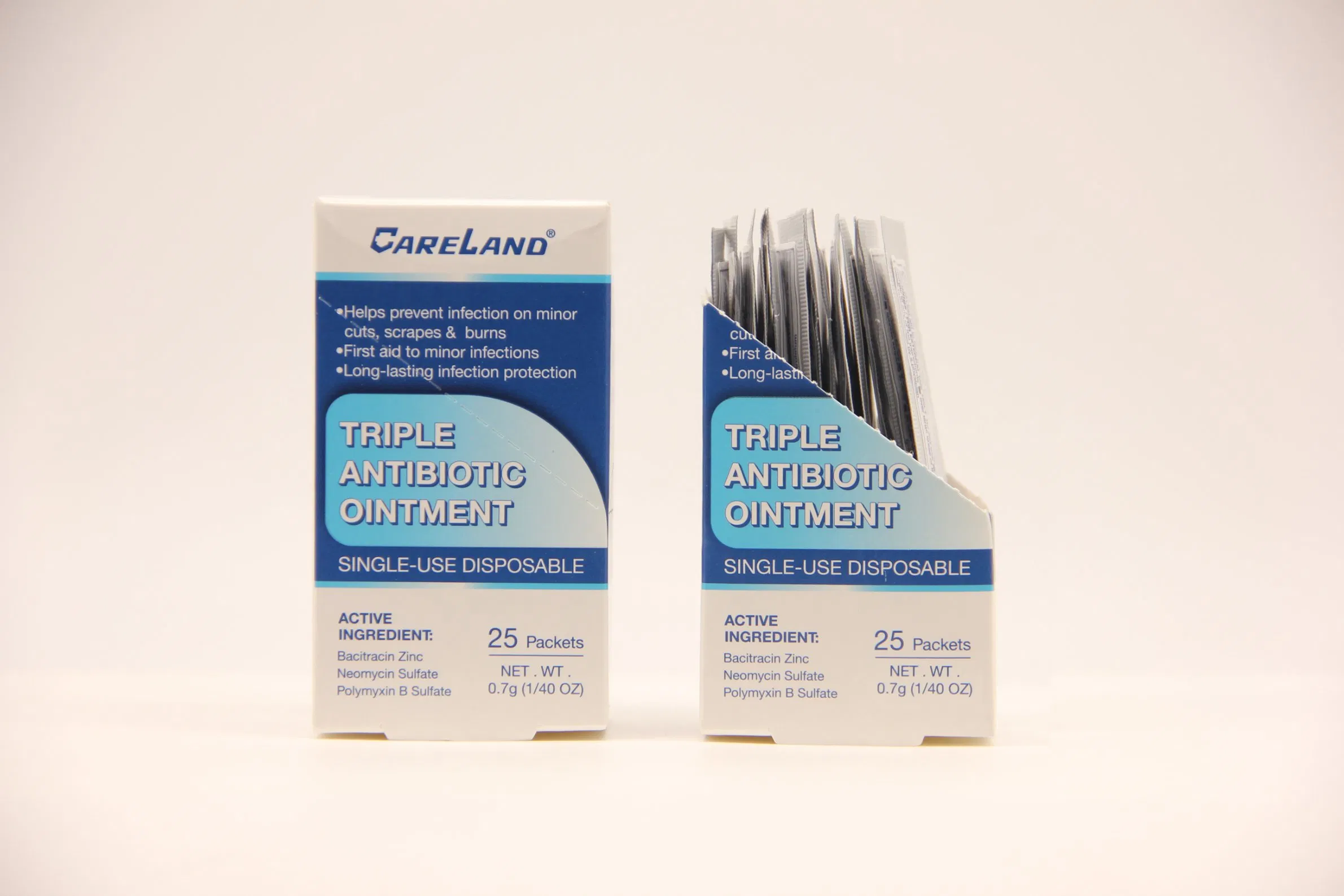 Long-Lasting Infection Protection Topical Single-Use Gel Triple Antibiotic Ointment