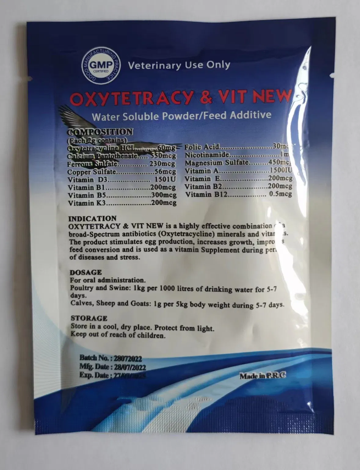 Poultry Medicine Antibiotic Drug Oxytetracycline and Vitamin Soluble Powder for Chicken Cattle Sheep Cow OEM&ODM