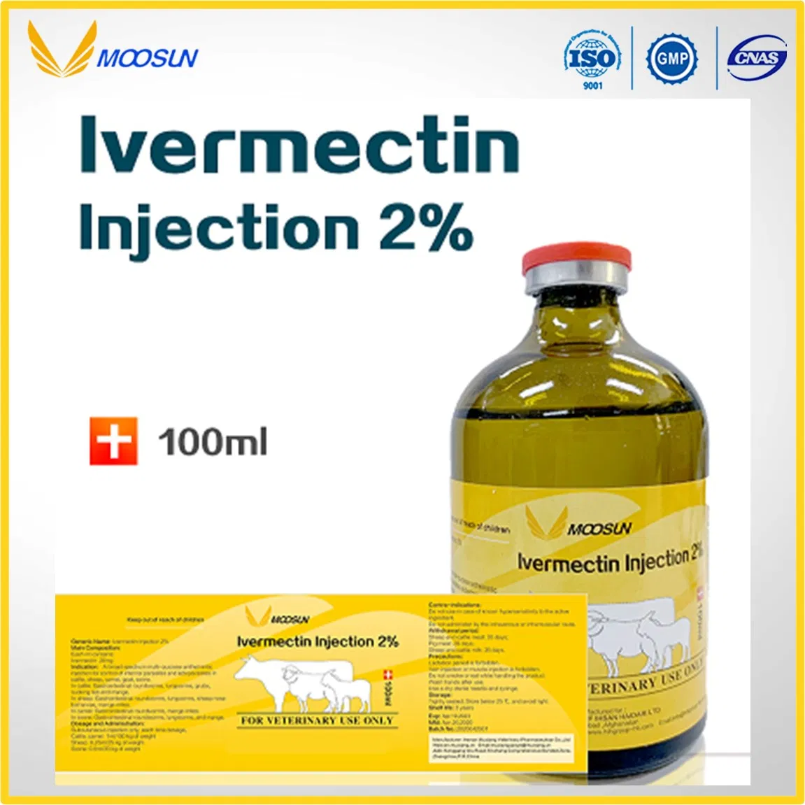 Veterinary Medicine Amoxicillin Injectable Suspension 15% for Animal