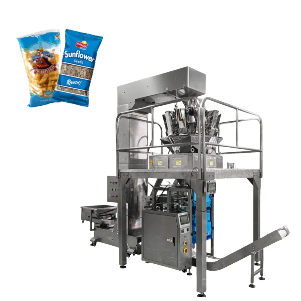 Nuts Sugar Rice Salt Grain Pet Food Granule Feed Beans Seed Potato Chips Popcorn Snacks Dried Fruit Vertical Packaging Machine