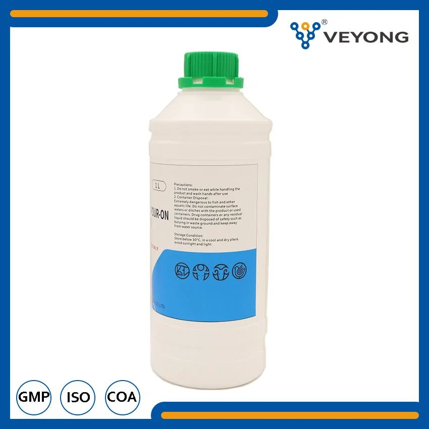 Hot Sale Top Quality 1% Ivermectin Pour on Solution External Antiparasites for Sheep Cattle Cow Goat Camels Farm Use Anthelmintic Drug Clinic Veterinary