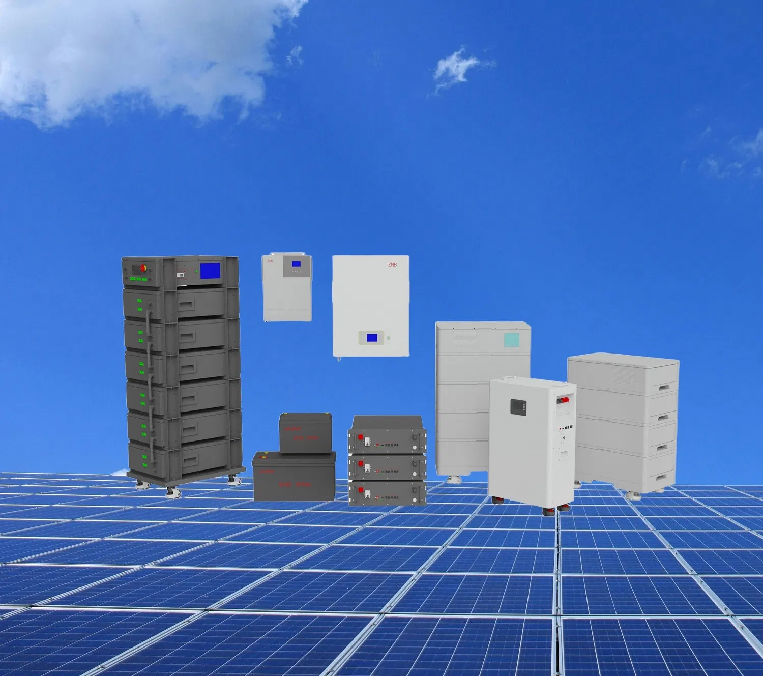 Bateria de Armazenamento de Energia Montada em Rack 25.6V 100ah 2560wh LiFePO4 Zn256100-R Energia Solar