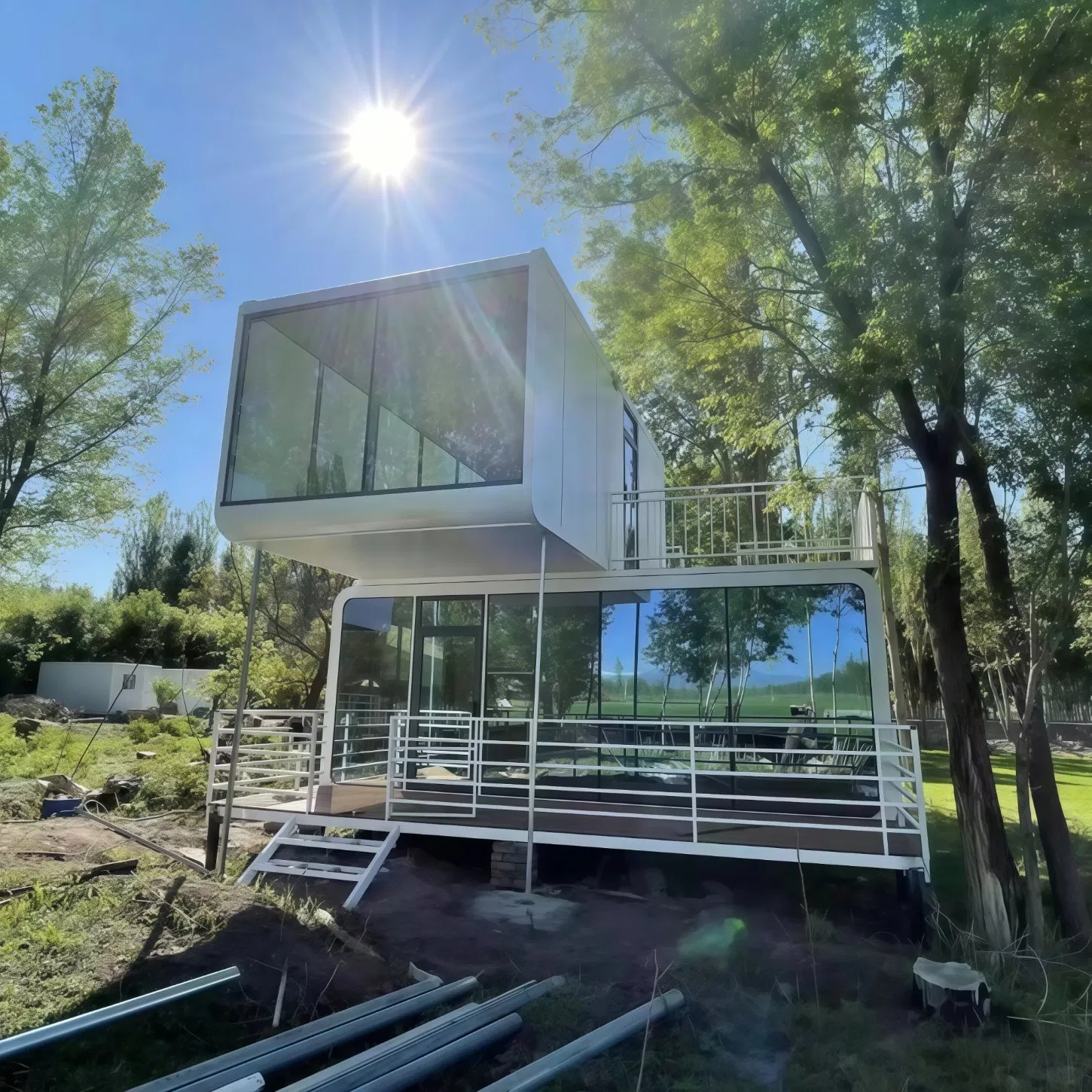 Preço de Cápsula Espacial Modular Moderna, Pódio de Ginásio, Vilas Móveis Luxuosas 2 Banheiro Prefabricado, Casa Tiny da Apple, Cabana de Estrutura de Aço Prefabricada