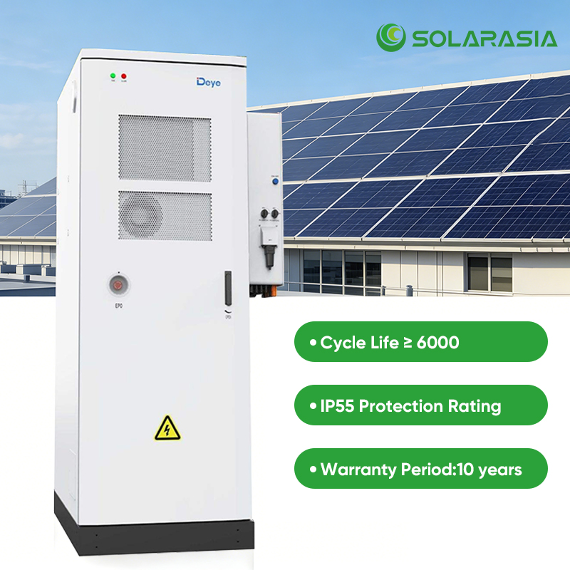 Gabinete Externo de Bateria de Alta Tensão Deye LiFePO4 60kwh 600kwh 3600kwh 100ah Ge-F60 Sistema de Armazenamento de Energia