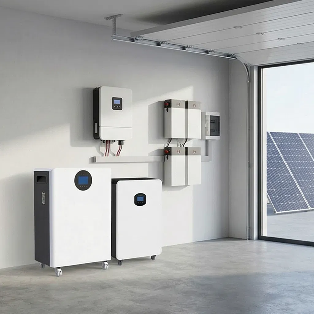 51.2V Sistema de Armazenamento de Energia Solar em Pé Tudo-em-Um 10kwh Inversor de Bateria de Íon de Lítio para Uso em Casa e Escritório