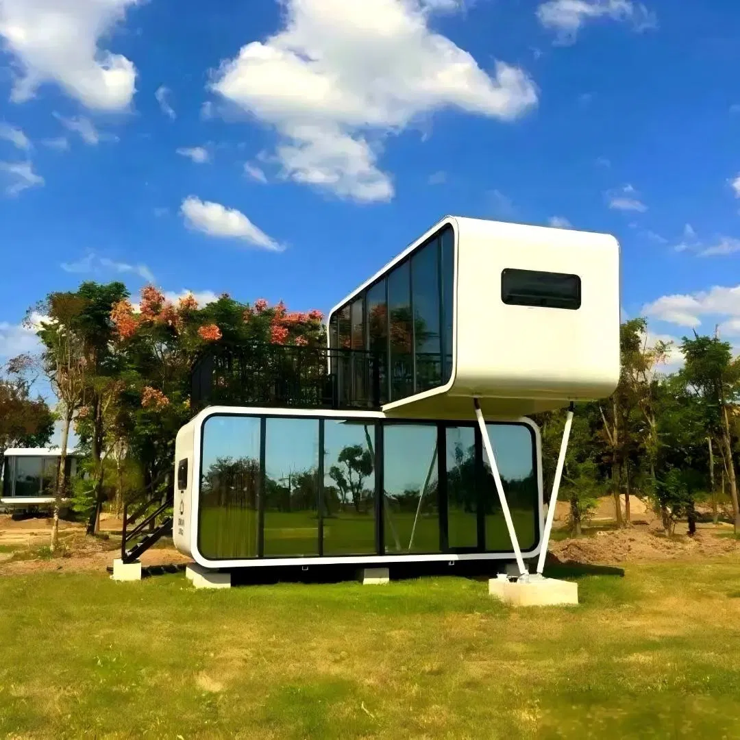 Preço de Cápsula Espacial Modular Moderna, Pódio de Ginásio, Vilas Móveis Luxuosas 2 Banheiro Prefabricado, Casa Tiny da Apple, Cabana de Estrutura de Aço Prefabricada