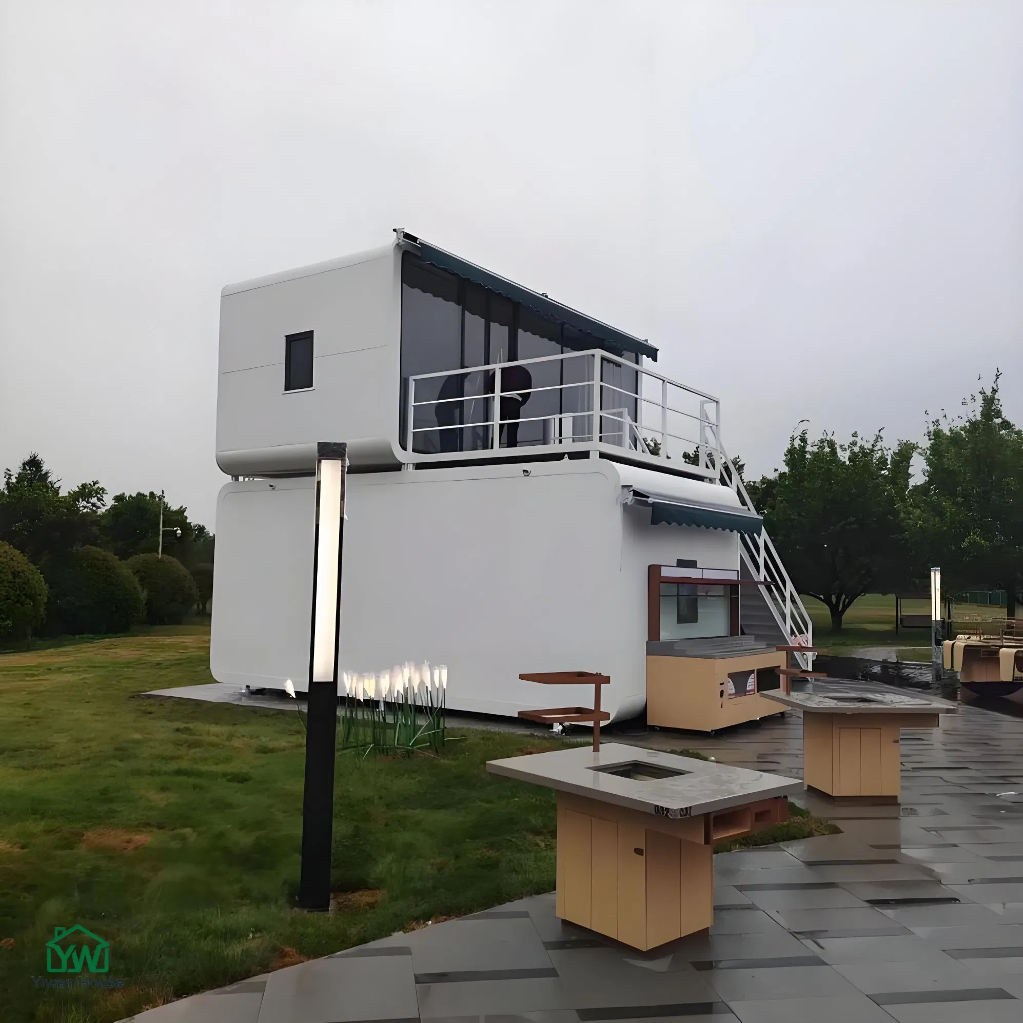 Casa Modular Prefabricada Elegante com Design Moderno e à Prova de Vento, Container Móvel Prefabricado, Pódio de Escritório em Forma de Maçã