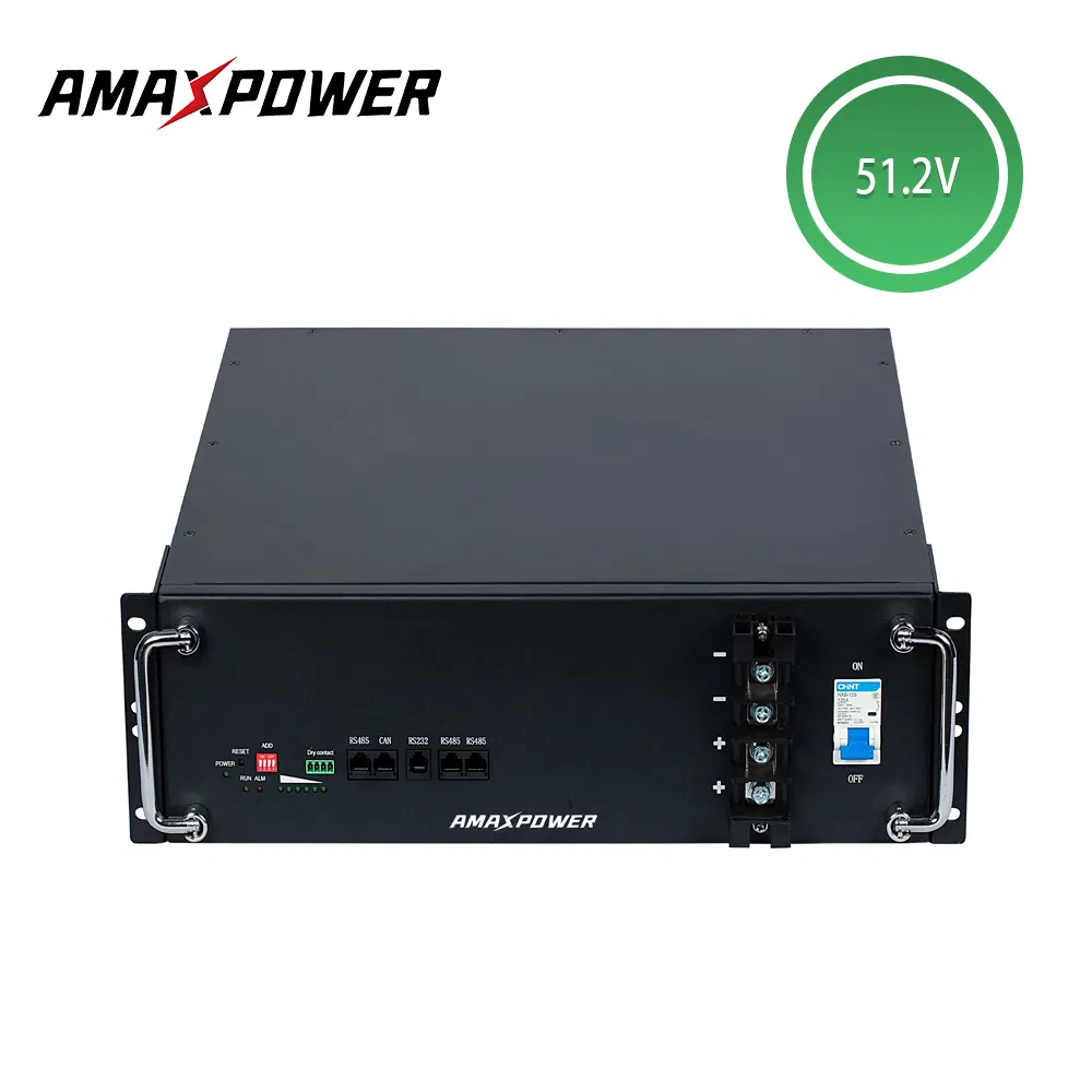 Bateria Recarga de Íon de Lítio com Alta Capacidade e Função BMS Superior Montada em Rack para Uso em Armazenamento de Energia em RV/Marinha LiFePO4 48V/51.2V