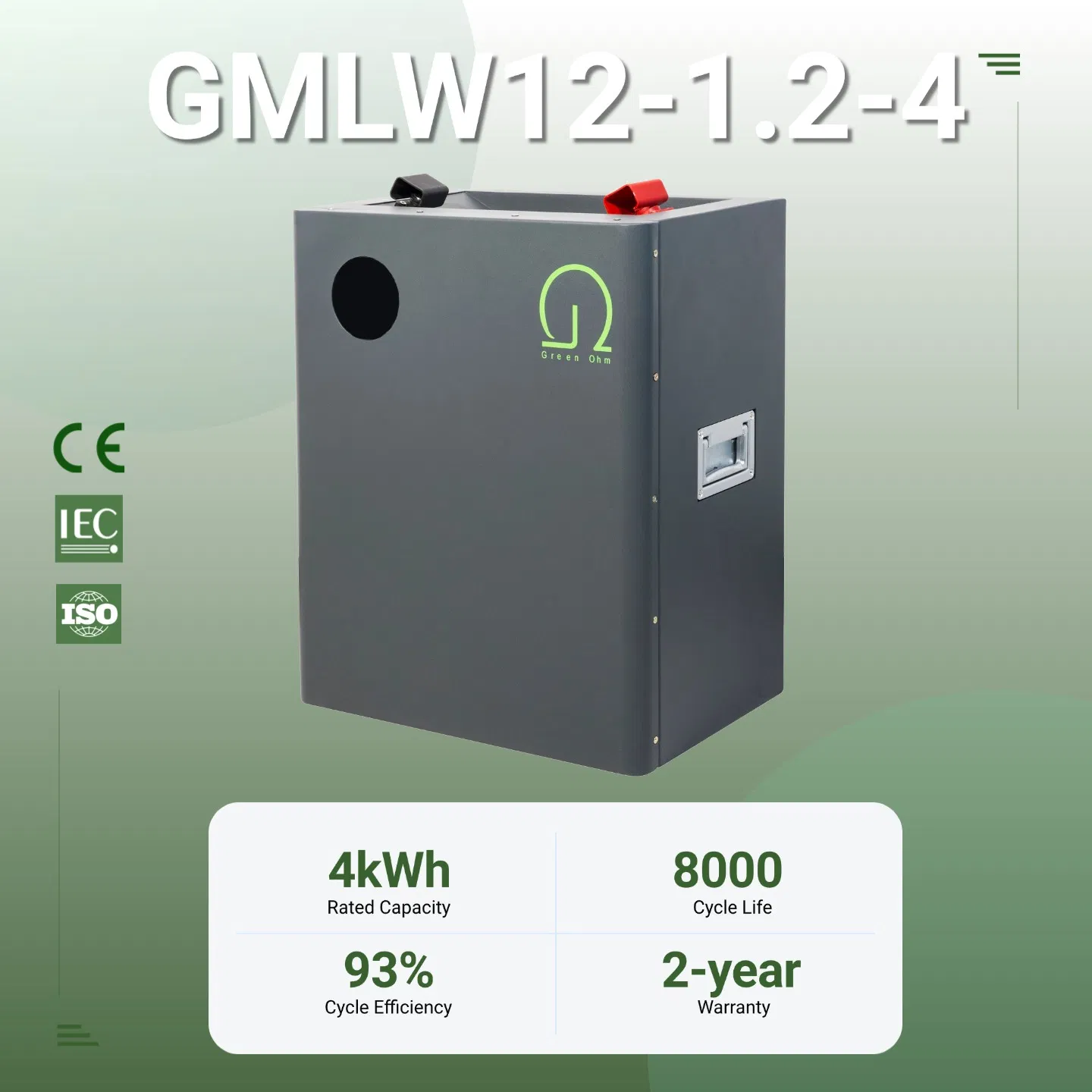 4kwh Bateria de Íon de Lítio Montada na Parede para Uso Doméstico LiFePO4 Sistema de Armazenamento de Energia para Backup Solar Residencial Ess