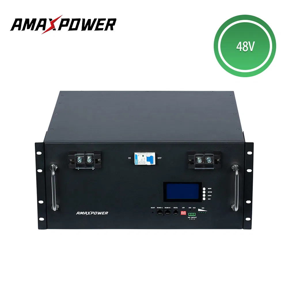 Maior Bateria de Íon de Lítio Recarga Montada em Rack de Energia Solar Renovável de Ciclo Profundo para Uso em Armazenamento de Energia em RV/Marinha 51.2V 5kwh LiFePO4 48V