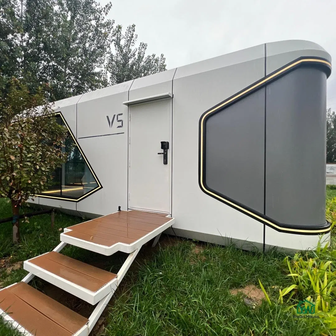 Painel Solar 2 Quartos Espaço Cápsula Modular Casa Portátil Cabana Prefabricada Casas em Pod com Cozinha e Banheiro