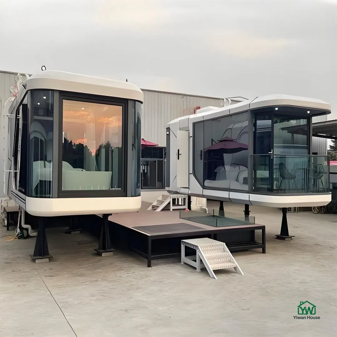 Pódio de Glamping Móvel Austrália Casa de Cápsula Espacial Mini Personalizada Rápido Cabana Casa Inteligente Móvel
