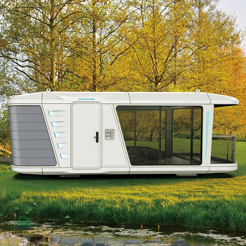 Design de Check-in Famoso Online Configuração Elétrica Inteligente Anticorrosão Casa Prefabricada em Cápsula Espacial para Residência de Lazer em Penhasco à Beira-Mar