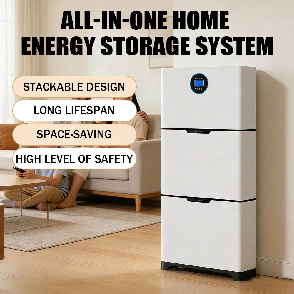 Sistema de Armazenamento de Energia Residencial Ultra Fino 5kwh Empilhável Completo Off-Grid para Sistema de Painéis Solares