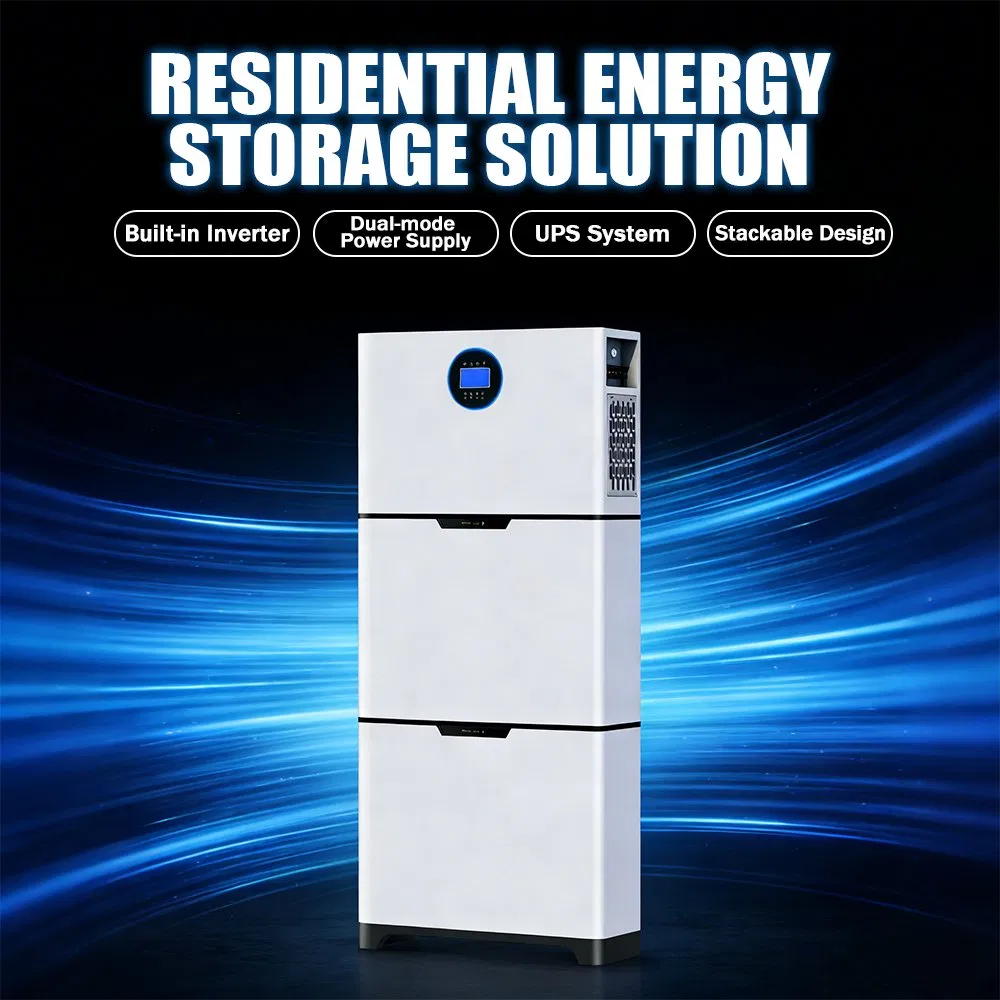 Sistema de Armazenamento de Energia Residencial Ultra Fino 5kwh Empilhável Completo Off-Grid para Sistema de Painéis Solares