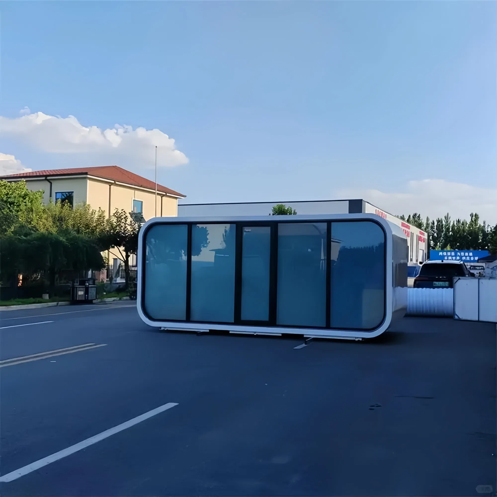 Preço de Cápsula Espacial Modular Moderna, Pódio de Ginásio, Vilas Móveis Luxuosas 2 Banheiro Prefabricado, Casa Tiny da Apple, Cabana de Estrutura de Aço Prefabricada