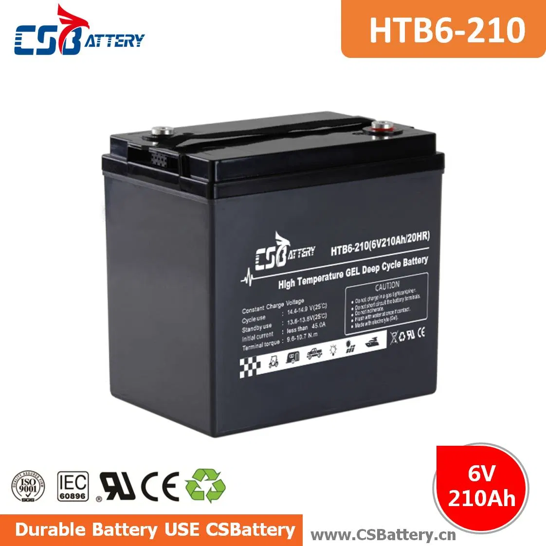 Bateria Gel de Longa Duração para Sistema de Energia Solar Uso Marinho/Carrinho de Golfe