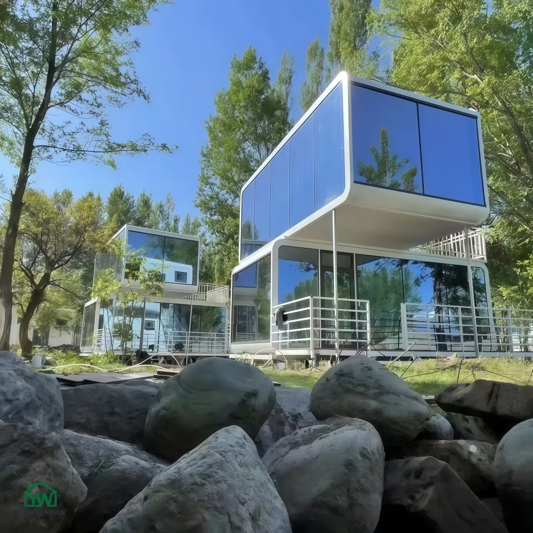 Casa Cápsula Prefabricada de Escritório Leve para Exterior Mini Cabana Maçã Envio Casa Modular Pequena