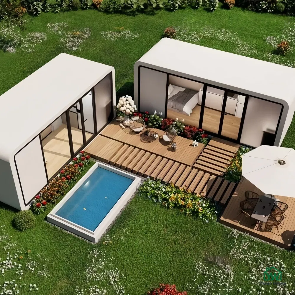Casa Modular Prefabricada Tiny Mobile Homestay Glamping Preço de Fábrica Mini Espaço Inteligente Cápsula Residencial Moderna Cabana Prefabricada Maçã