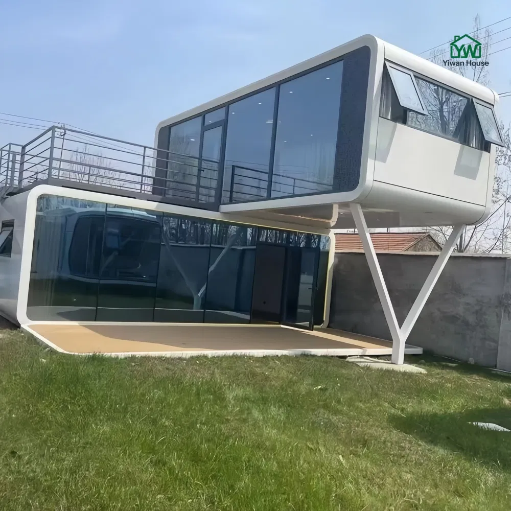 Casa Modular Prefabricada Elegante com Design Moderno e à Prova de Vento, Container Móvel Prefabricado, Pódio de Escritório em Forma de Maçã