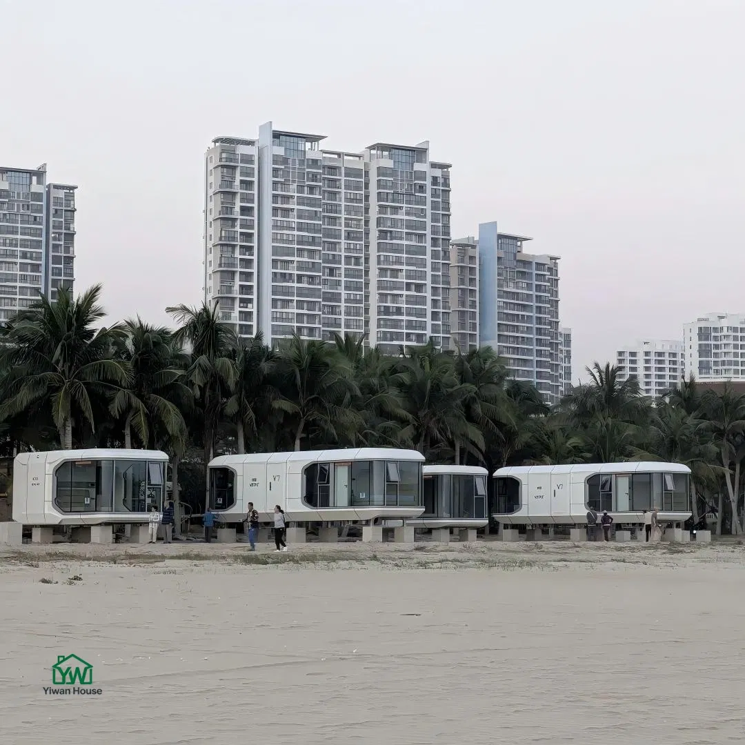 Design de Check-in Famoso Online Configuração Elétrica Inteligente Anticorrosão Casa Prefabricada em Cápsula Espacial para Residência de Lazer em Penhasco à Beira-Mar