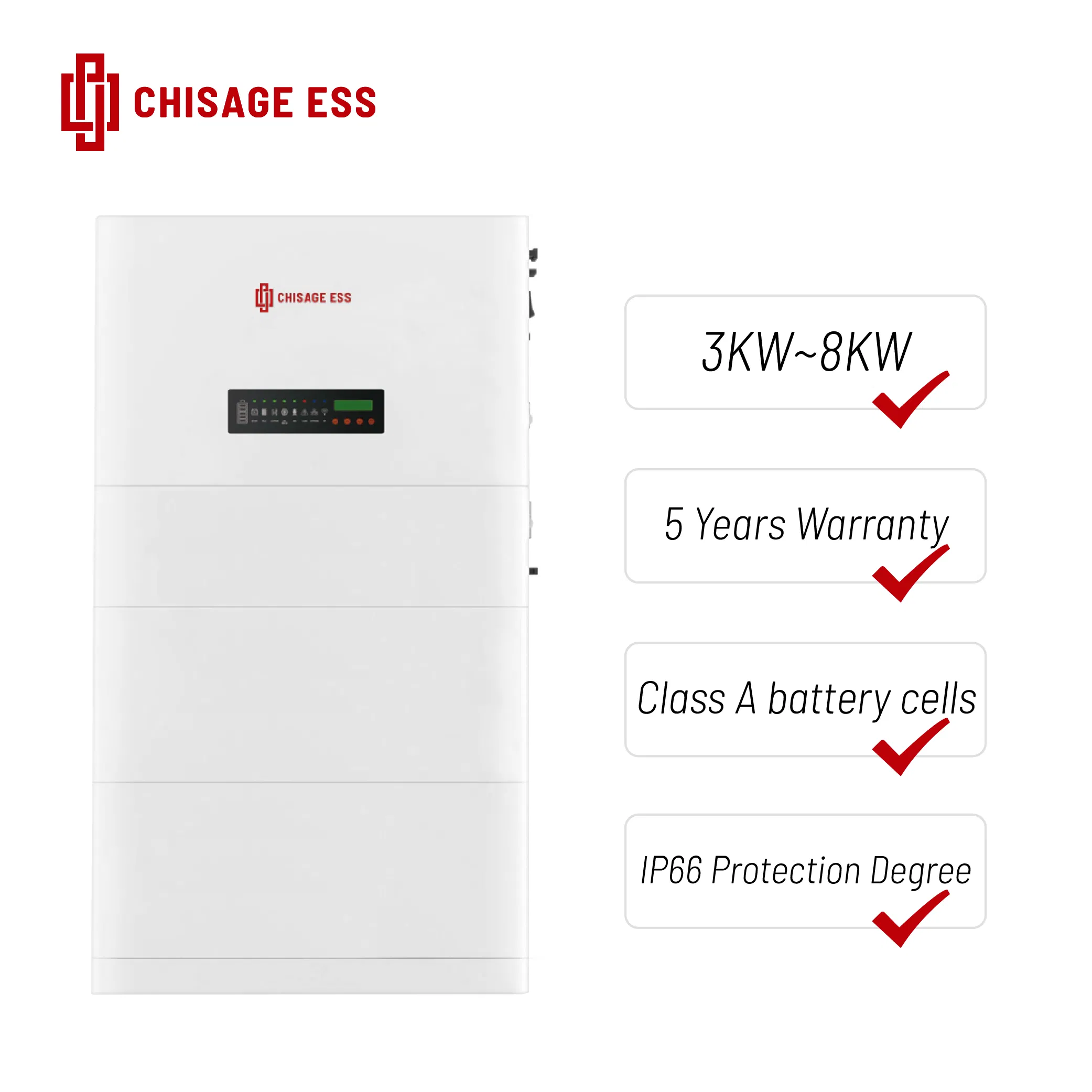 IP66 À prova d'água 4.6kw Inversor 4-20kwh Sistema de Bateria Solar Sistema de Armazenamento de Energia Residencial Tudo em Um Ess