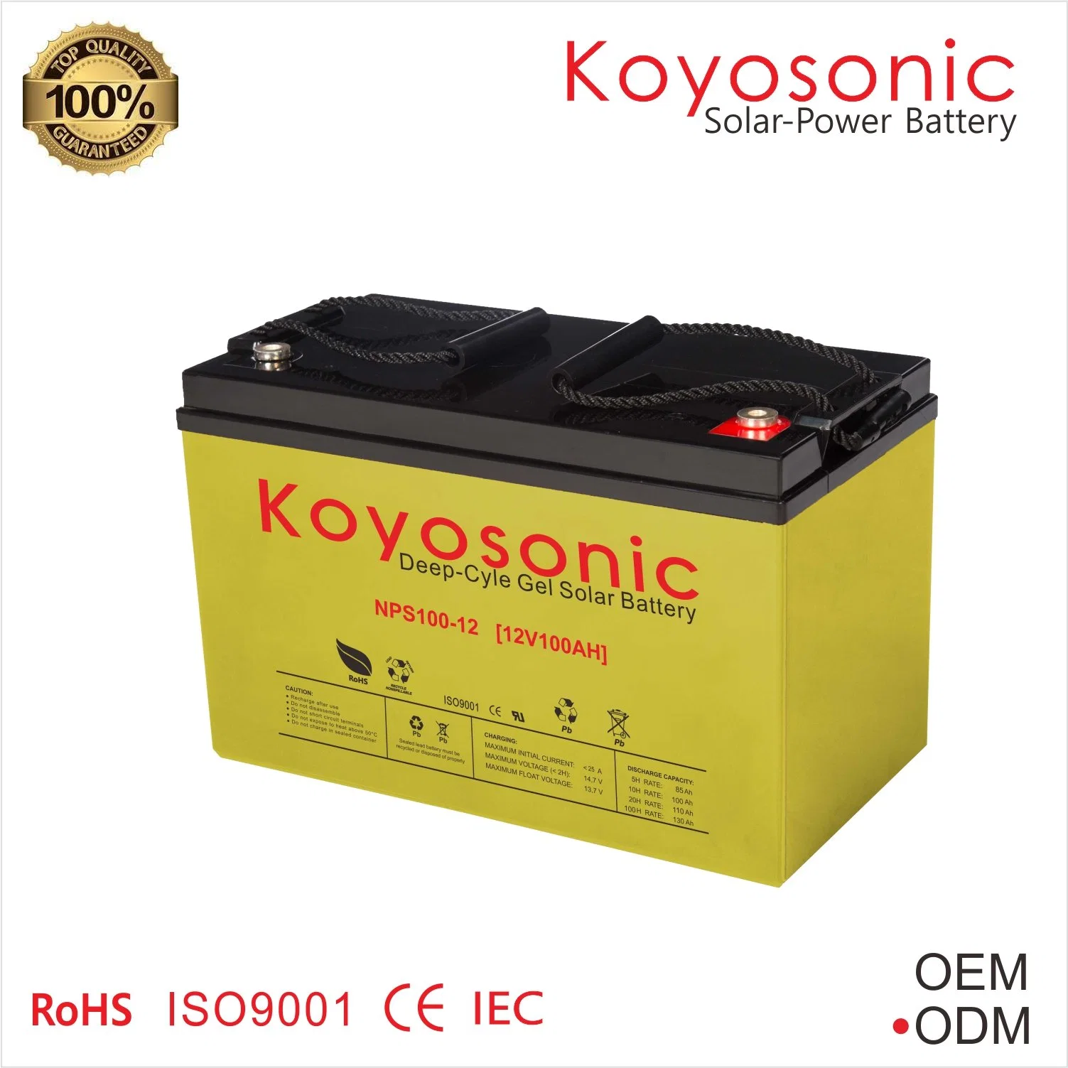 Bateria de Gel Solar SLA UPS Recarregável 12V100ah Bateria de Luz de Rua Solar Bateria de Armazenamento de Energia Solar 100ah 12V