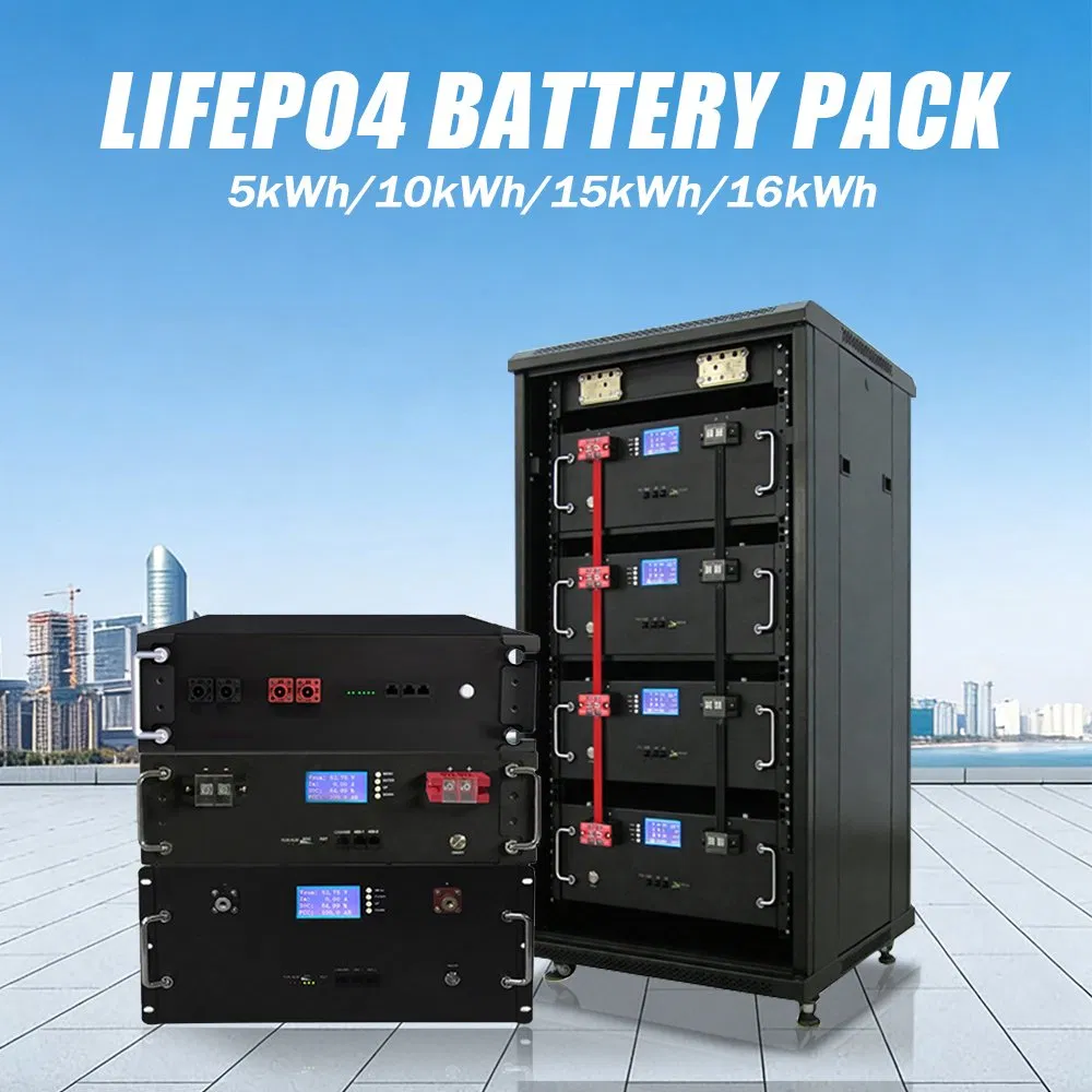 5kwh 10kwh 16kwh Solar LiFePO4 51.2V Bateria de Íon de Lítio com Comunicação Can Montada em Rack BMS Inteligente para Armazenamento de Energia Residencial