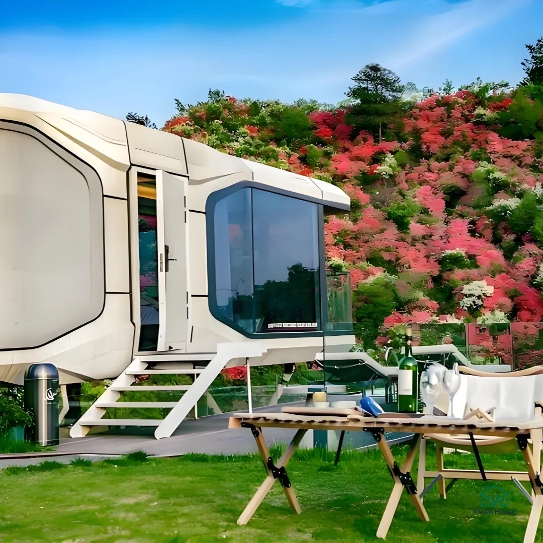 Painel Solar 2 Quartos Espaço Cápsula Modular Casa Portátil Cabana Prefabricada Casas em Pod com Cozinha e Banheiro