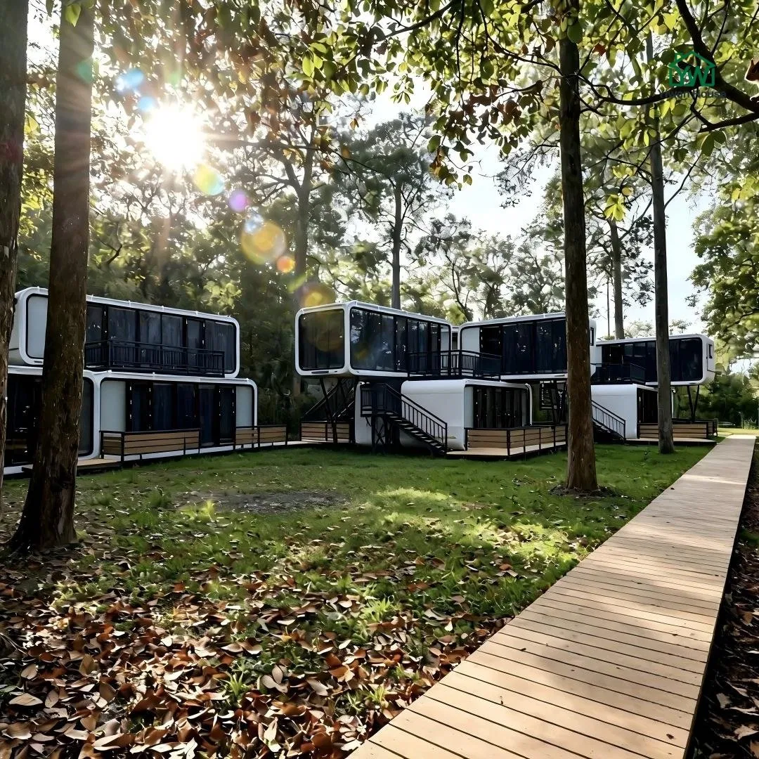 Casa Modular Prefabricada Elegante com Design Moderno e à Prova de Vento, Container Móvel Prefabricado, Pódio de Escritório em Forma de Maçã