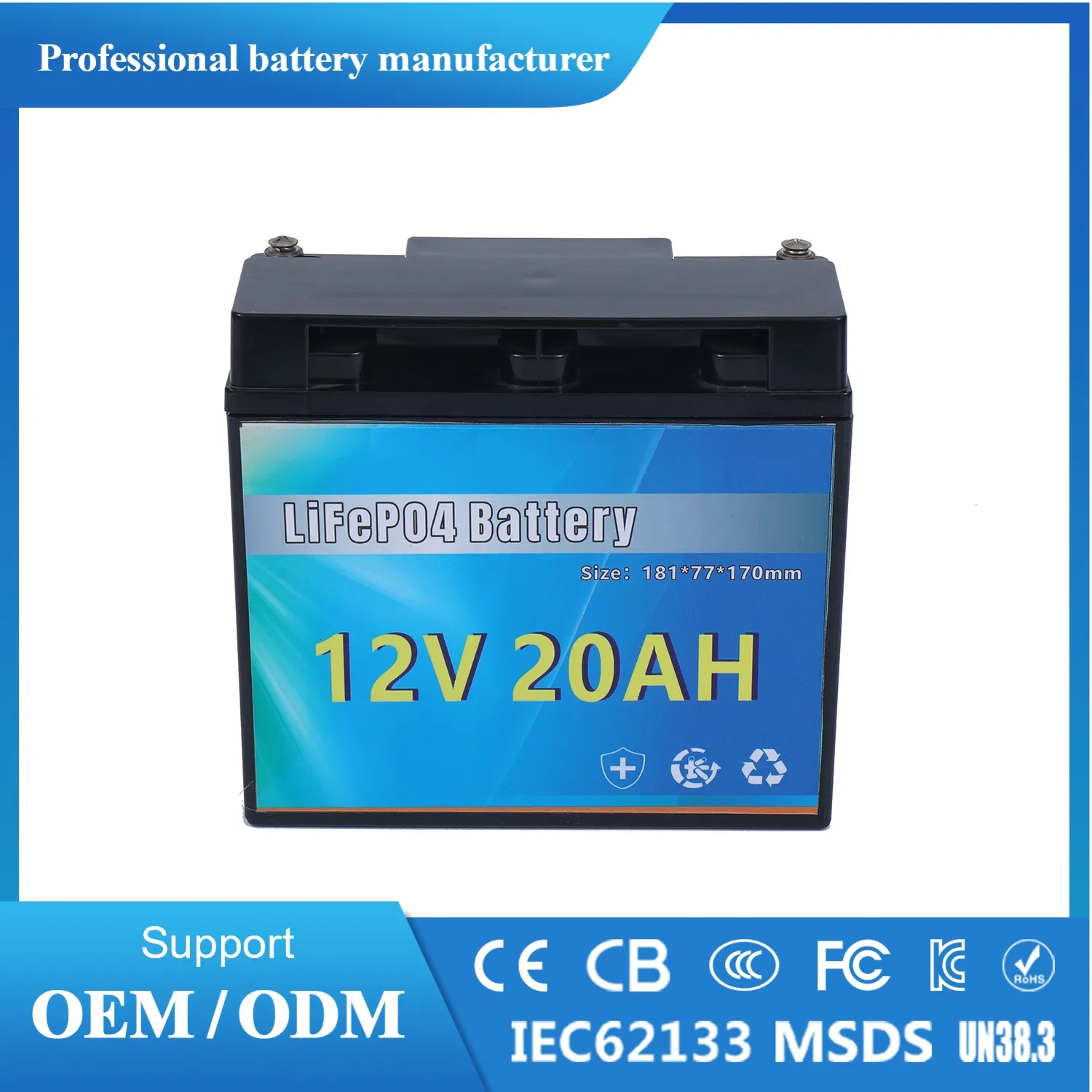12.8V LiFePO4 Bateria 7/10/20/30ah Células de Marca A de Chumbo Ácido Alternativa para RV Solar UPS Marinho