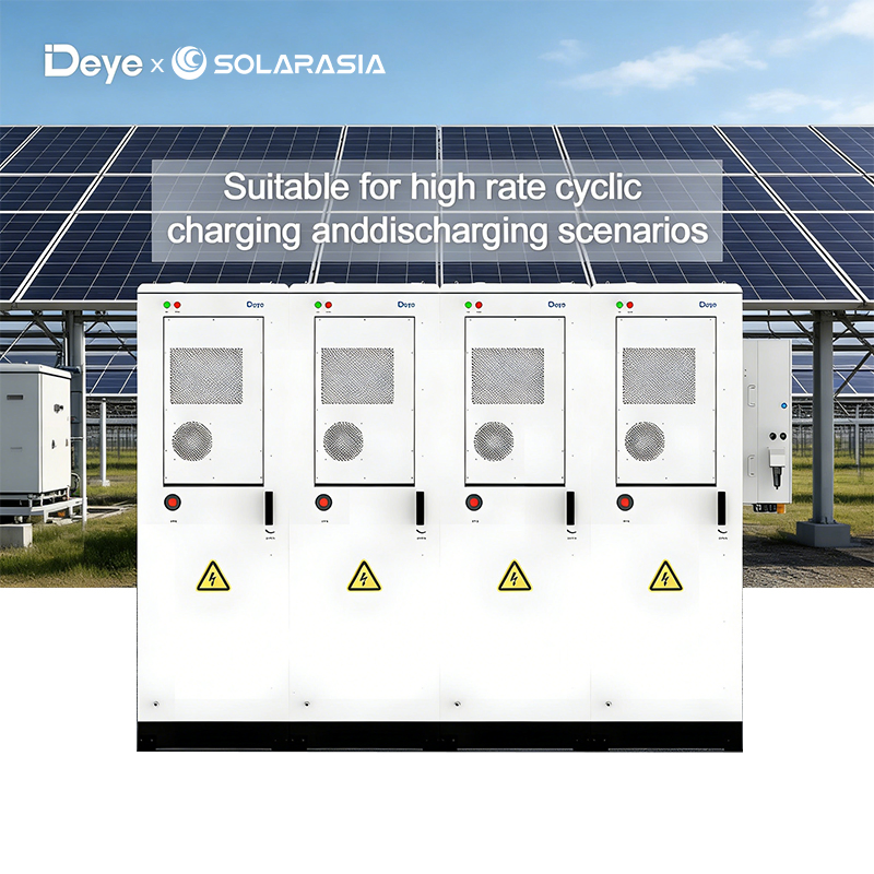 Gabinete Externo de Bateria de Alta Tensão Deye LiFePO4 60kwh 600kwh 3600kwh 100ah Ge-F60 Sistema de Armazenamento de Energia
